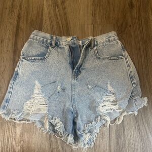 Distressed Denim Shorts